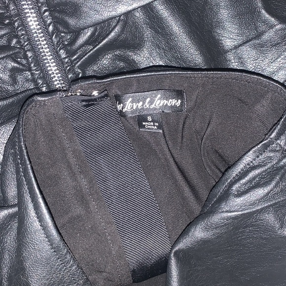For Love and Lemons Ruched Black Pleather Skirt - Women’s Size Small - Picture 4 of 5